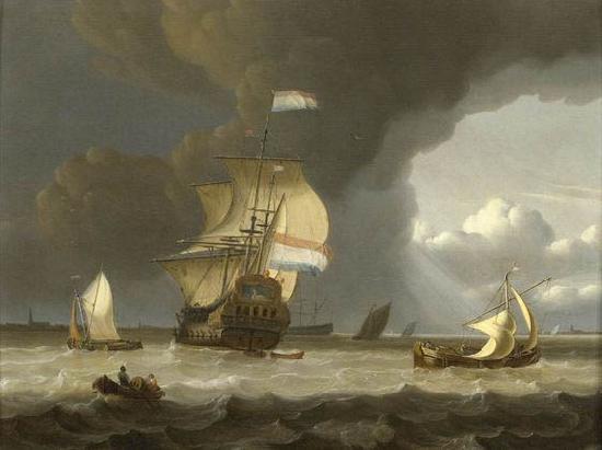 unknow artist Ships at the mouth of the Schelde oil painting image